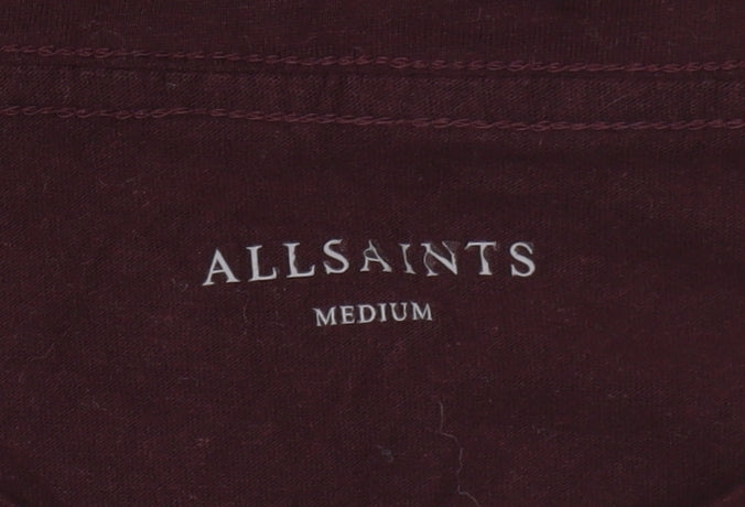 AllSaints Men's Red Medium T-Shirt, Short Sleeve