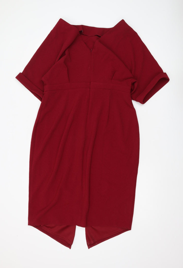 ASOS Women's Red Sheath Dress Size 16 Formal