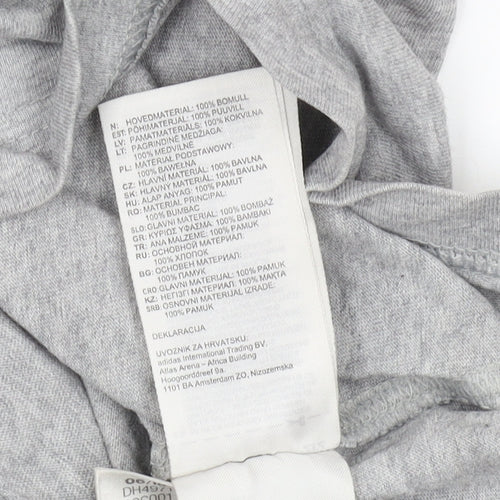 Adidas Men's Grey Logo Crew Neck T-Shirt L