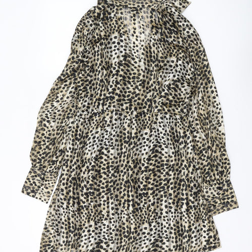 River Island Women's Leopard Print Collared Dress 10