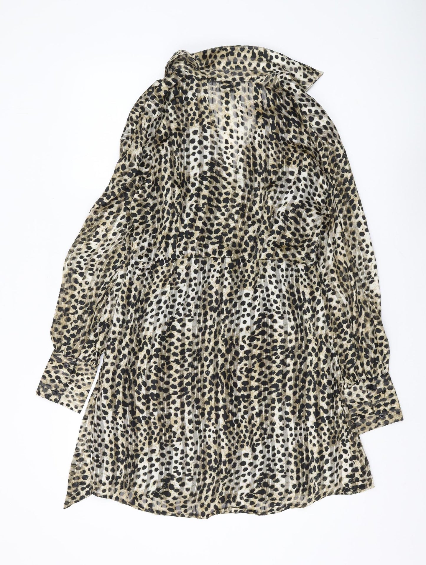 River Island Women's Leopard Print Collared Dress 10