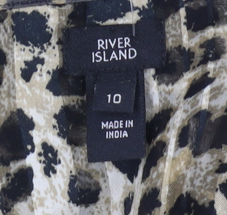 River Island Women's Leopard Print Collared Dress 10