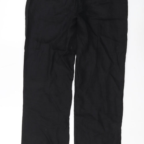 Fat Face Black Linen Women's Trousers Size 12