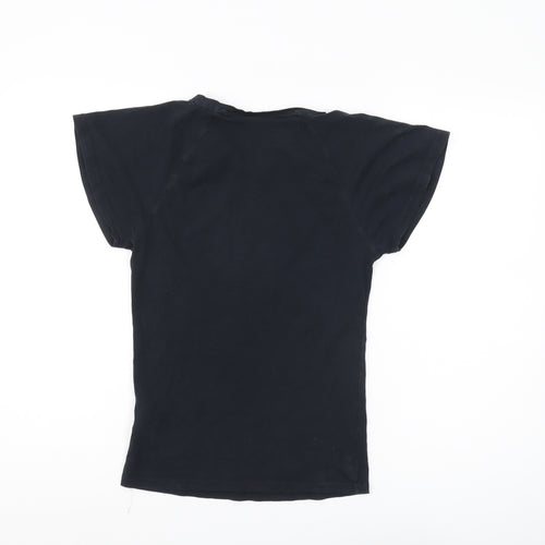 Nike Women's Black V-Neck T-Shirt Size 8