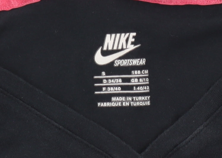 Nike Women's Black V-Neck T-Shirt Size 8