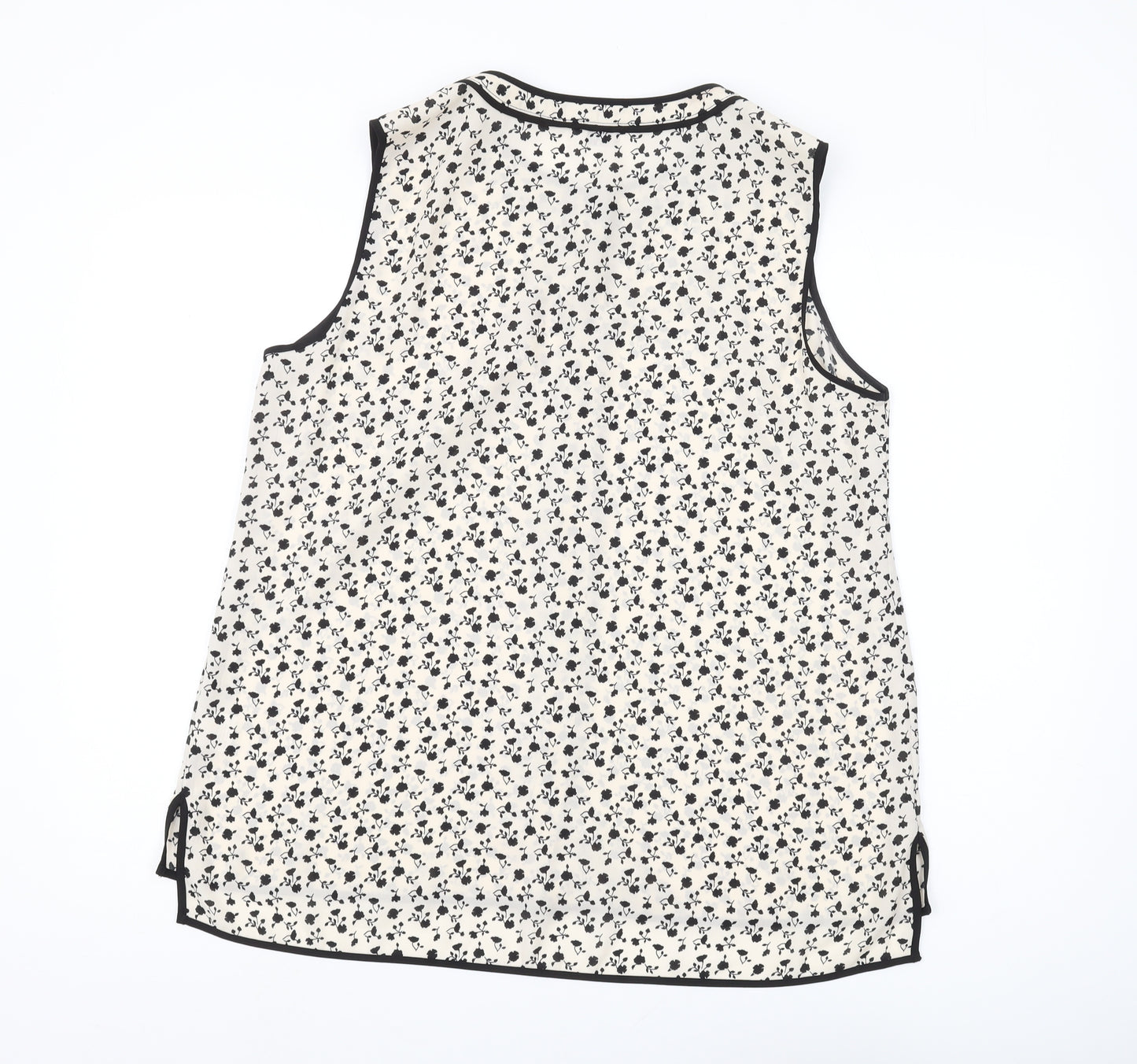 Classic Women's White Floral Tunic Blouse Size 18