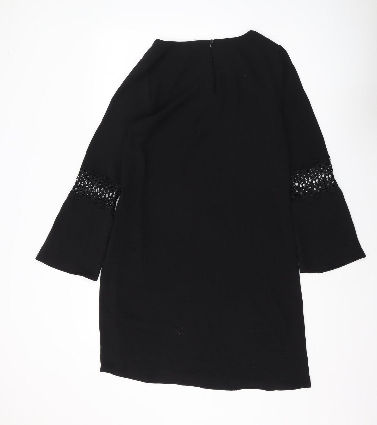 Wallis Black Shift Dress, 10, 3/4 Bell Sleeves