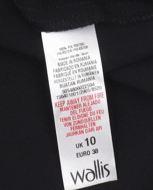 Wallis Black Shift Dress, 10, 3/4 Bell Sleeves