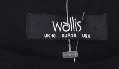 Wallis Black Shift Dress, 10, 3/4 Bell Sleeves