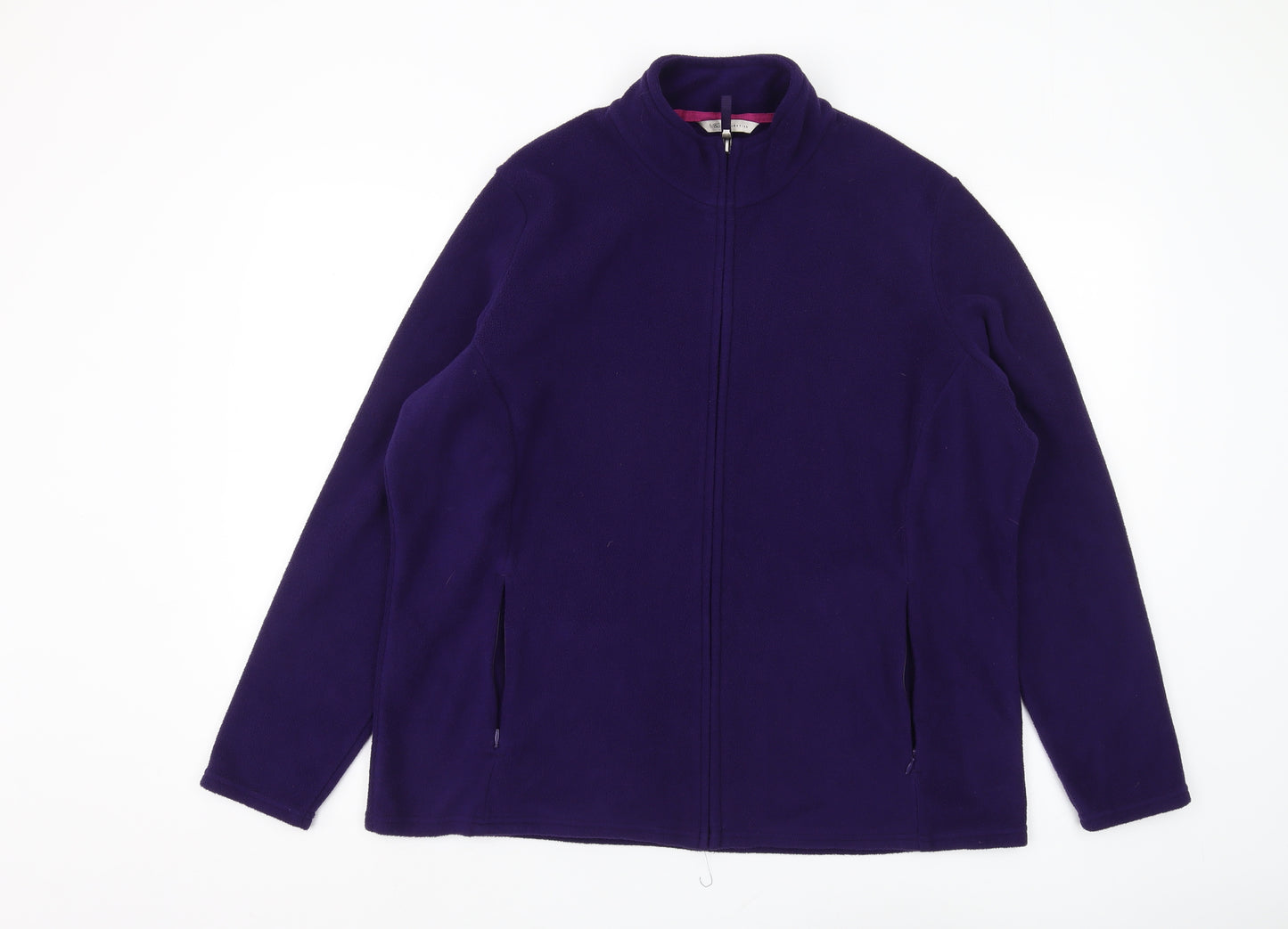 Marks and Spencer Women's Purple Fleece Jacket Size 22