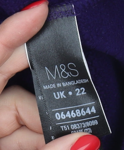 Marks and Spencer Women's Purple Fleece Jacket Size 22