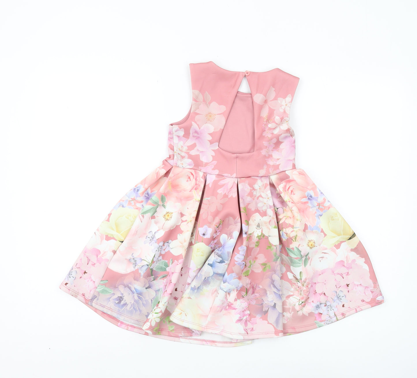 Next Girls Pink Floral Fit & Flare Dress, 5 Years