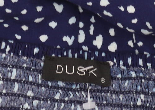 Dusk Women's Blue Geometric Slip Dress Size 8