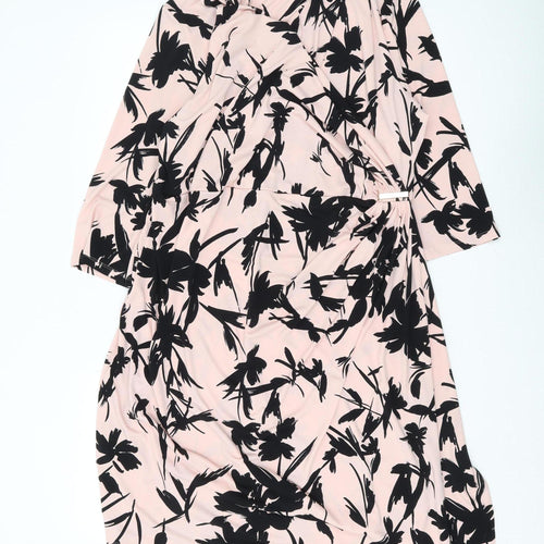 Joanna Hope Women’s Pink Floral Wrap Dress Size 22
