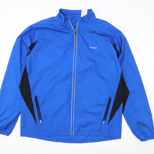 Reebok Men's Blue Windbreaker Jacket L Full Zip