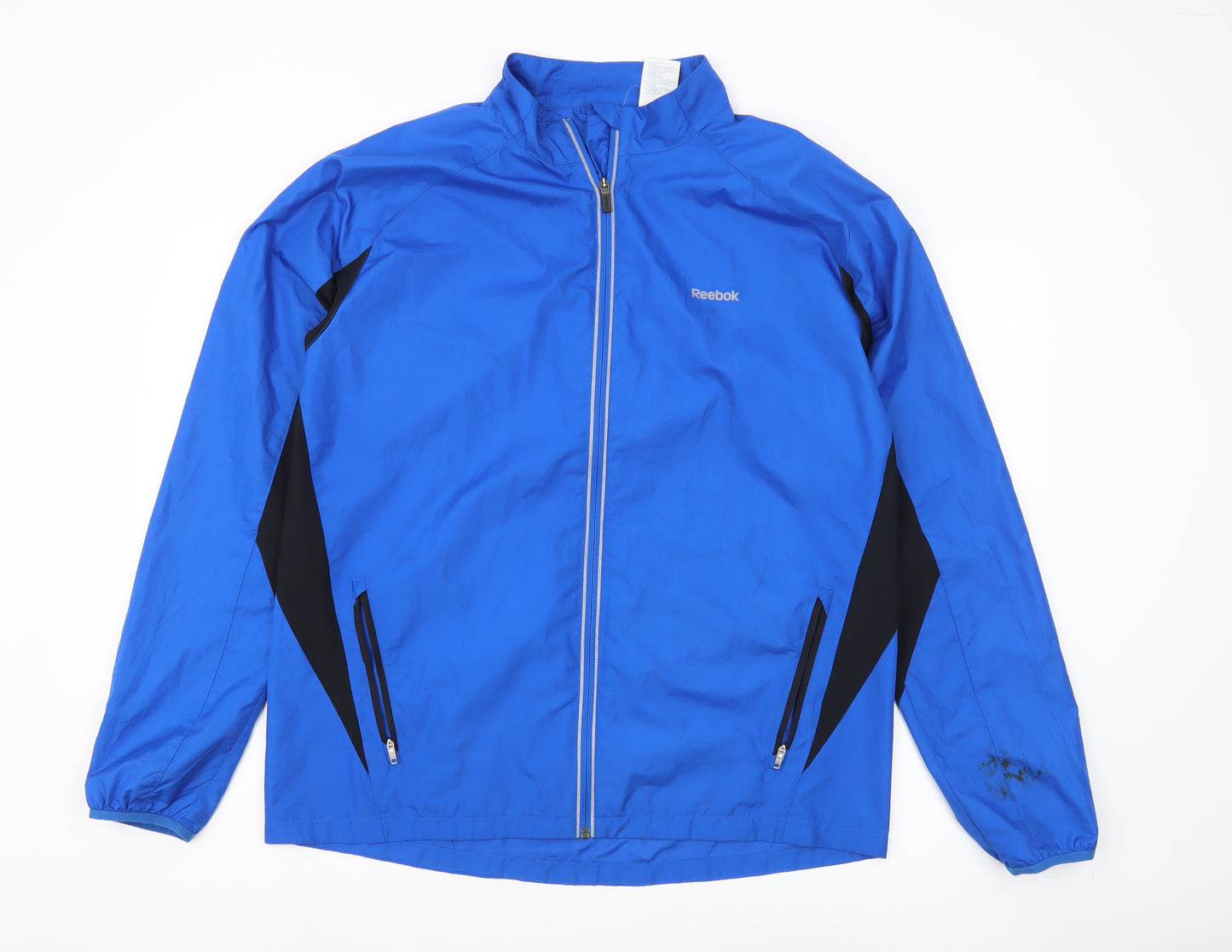 Reebok Men's Blue Windbreaker Jacket L Full Zip