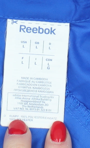 Reebok Men's Blue Windbreaker Jacket L Full Zip