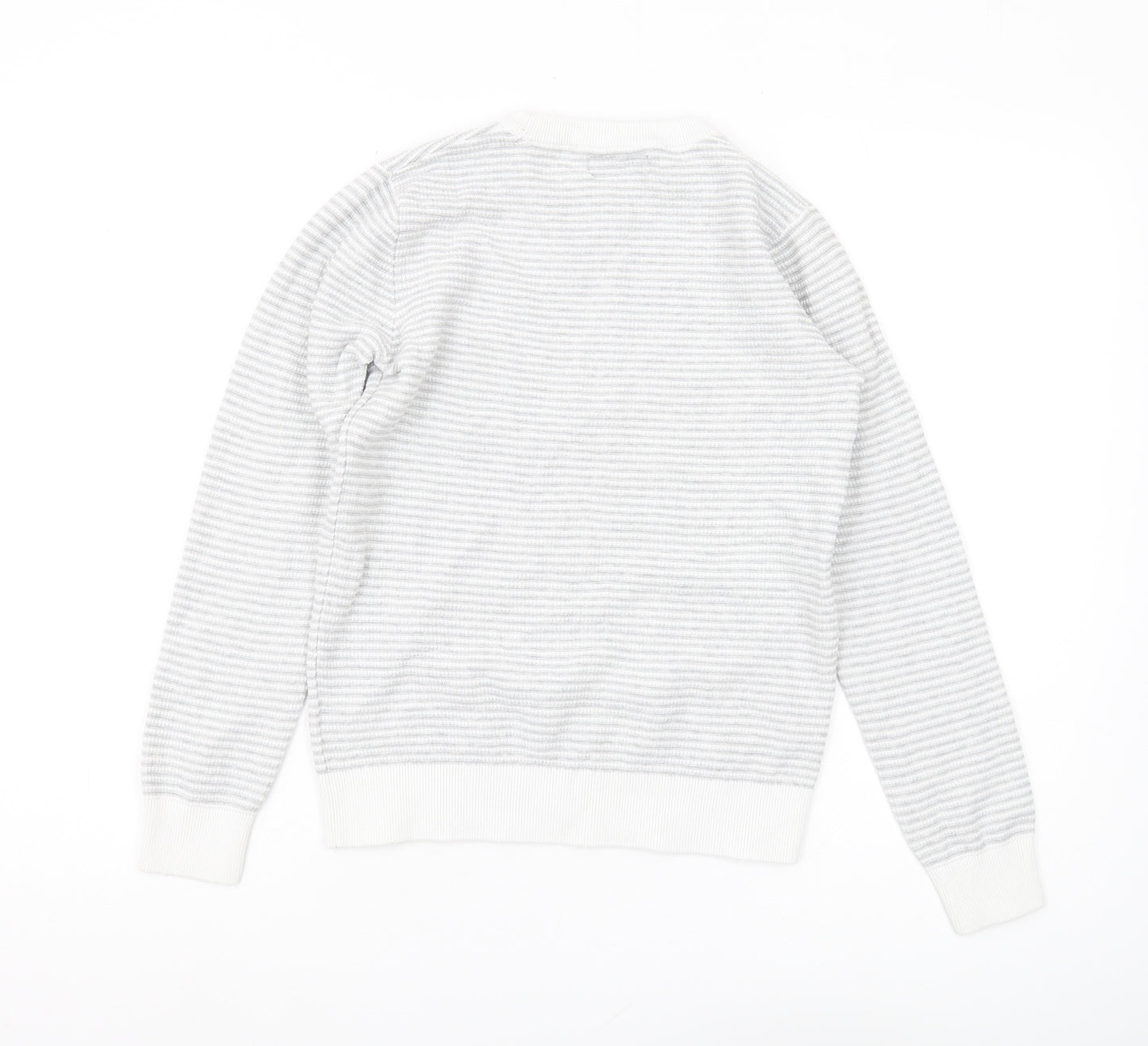 Next Boys Grey Striped Pullover Jumper, 11 Years
