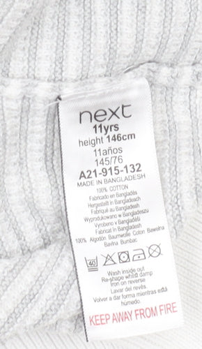 Next Boys Grey Striped Pullover Jumper, 11 Years