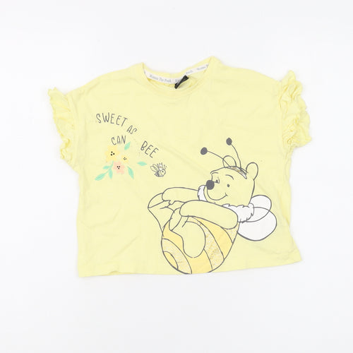 Disney Girls Yellow Winnie the Pooh T-Shirt, 5-6 Years