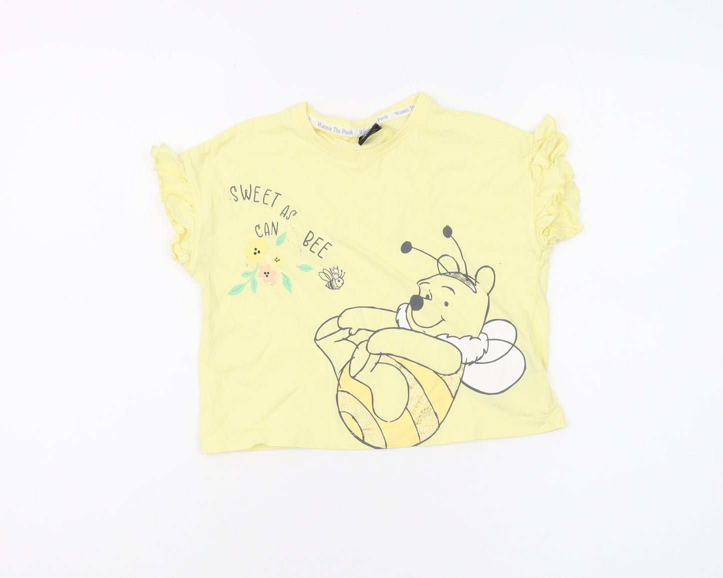 Disney Girls Yellow Winnie the Pooh T-Shirt, 5-6 Years