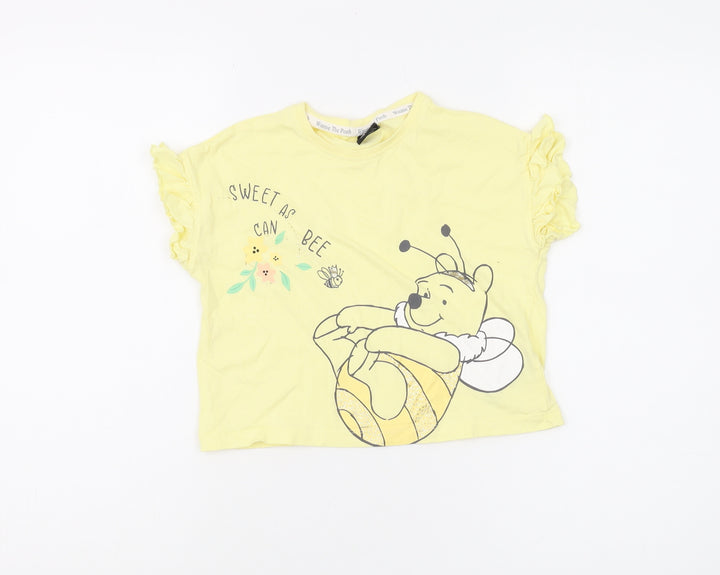 Disney Girls Yellow Winnie the Pooh T-Shirt, 5-6 Years