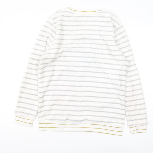 Disney Women's White Pyjama Top M - Mickey Mouse Striped