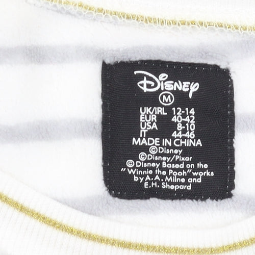 Disney Women's White Pyjama Top M - Mickey Mouse Striped