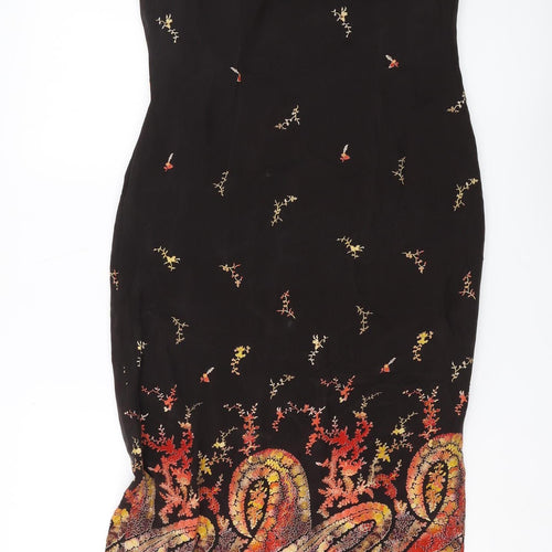 Country Casuals Women's Black Paisley Midi Sheath Dress