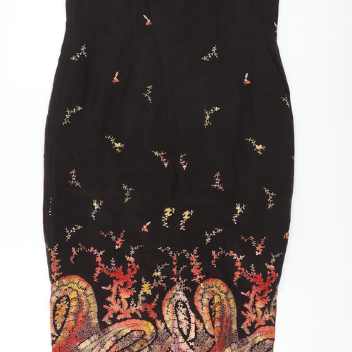 Country Casuals Women's Black Paisley Midi Sheath Dress