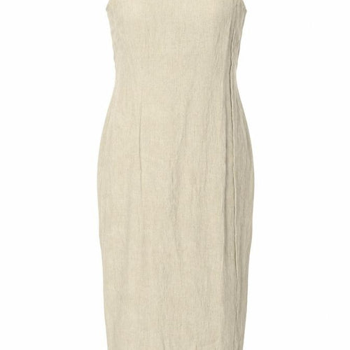 Wallis Beige Midi Sheath Dress Women Size 10 Sleeveless