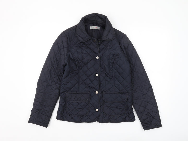 Dorothy Perkins Women's Blue Quilted Jacket Size 8