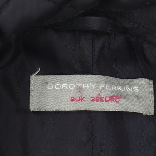 Dorothy Perkins Women's Blue Quilted Jacket Size 8