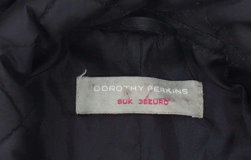 Dorothy Perkins Women's Blue Quilted Jacket Size 8