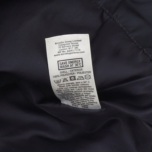 Dorothy Perkins Women's Blue Quilted Jacket Size 8