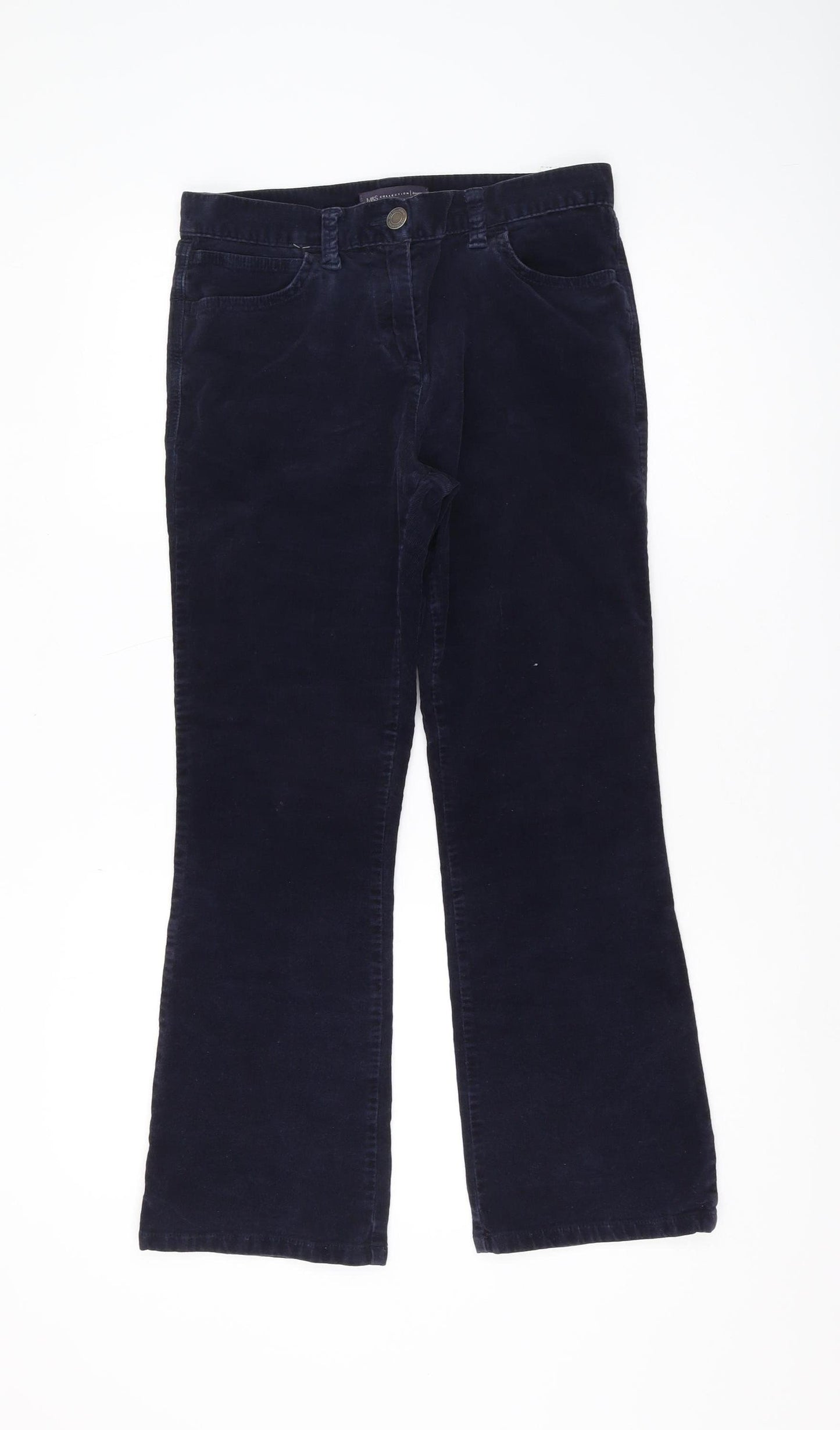 Marks and Spencer Women's Blue Corduroy Trousers