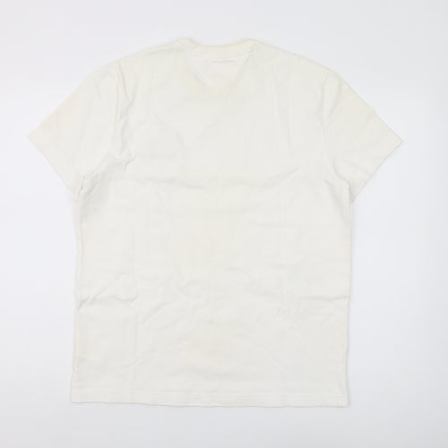 Tommy Jeans Men's White Cotton Logo T-Shirt Medium