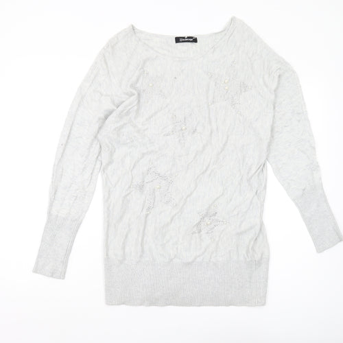 Kaleidoscope Women's Grey Boat Neck Pullover Jumper