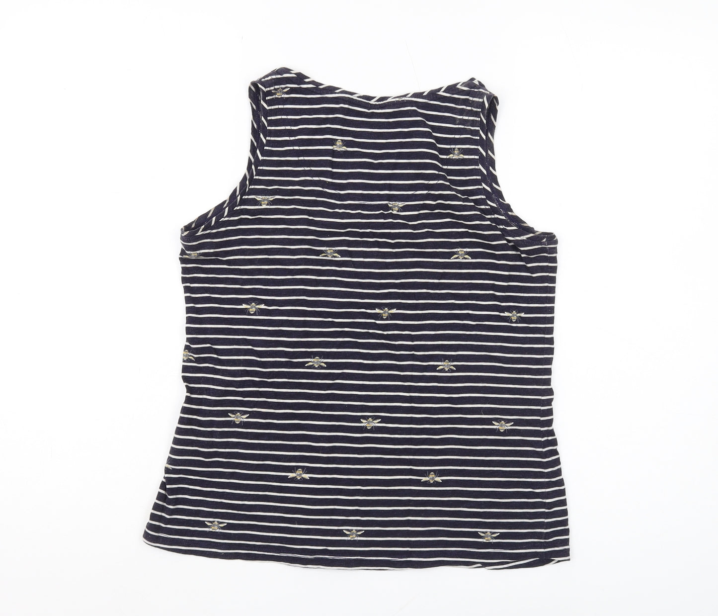 Joules Women's Blue Striped Tank Top, Size 10, V-Neck Casual
