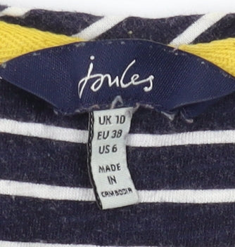 Joules Women's Blue Striped Tank Top, Size 10, V-Neck Casual