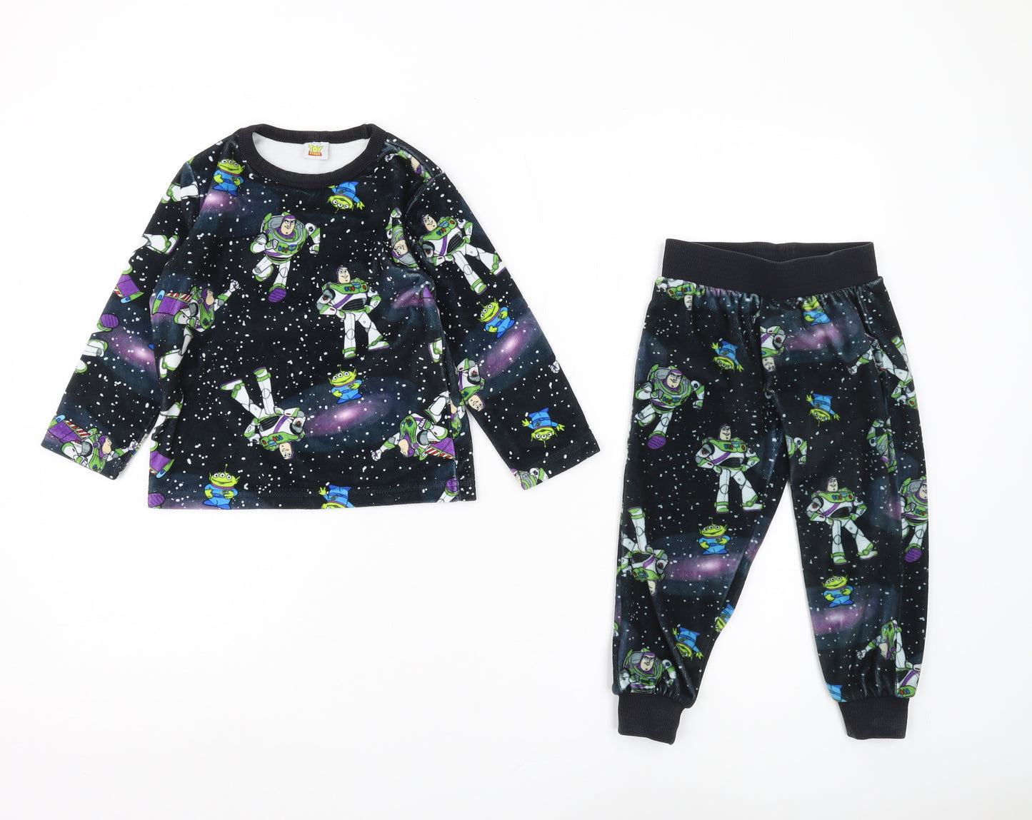 Disney Toy Story Boys Pyjama Set 2-3 Years Black Fleece