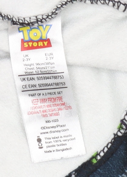 Disney Toy Story Boys Pyjama Set 2-3 Years Black Fleece