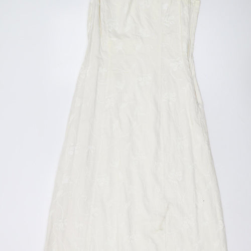 Laura Ashley Women's Ivory A-Line Midi Dress Size 10
