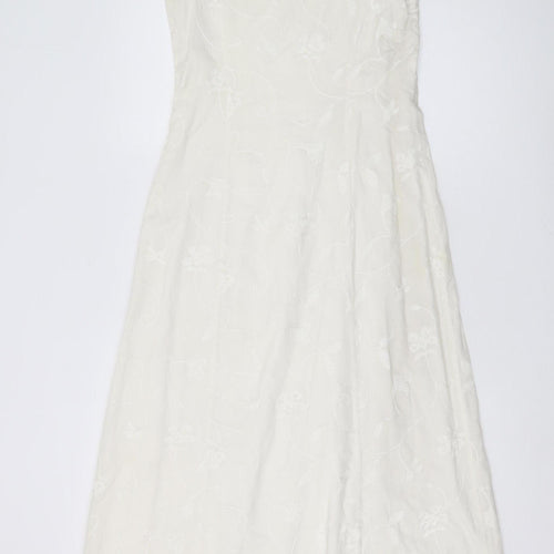 Laura Ashley Women's Ivory A-Line Midi Dress Size 10