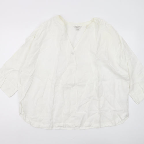 Monsoon Women's White Linen Blouse Size 20