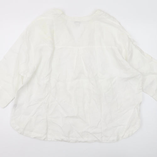 Monsoon Women's White Linen Blouse Size 20