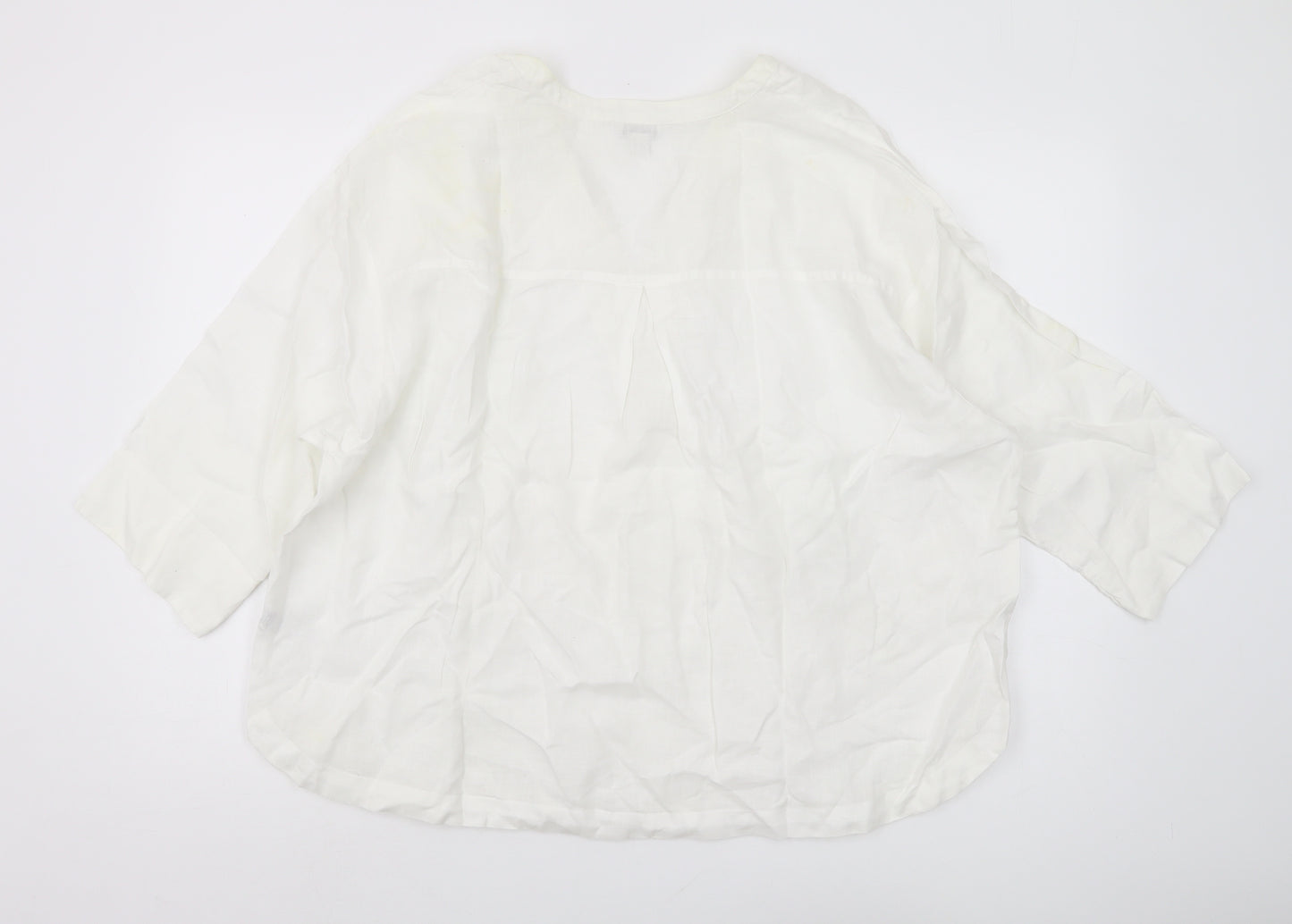 Monsoon Women's White Linen Blouse Size 20