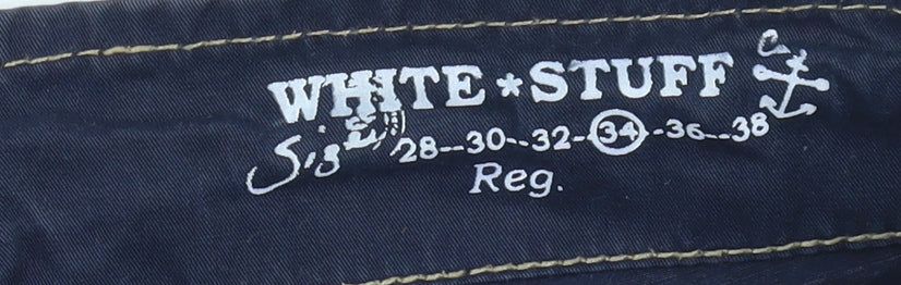 White Stuff Men's Blue Cargo Shorts, 34 Regular