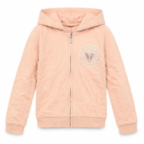 Guess Girls Beige Full Zip Hoodie, Size 6