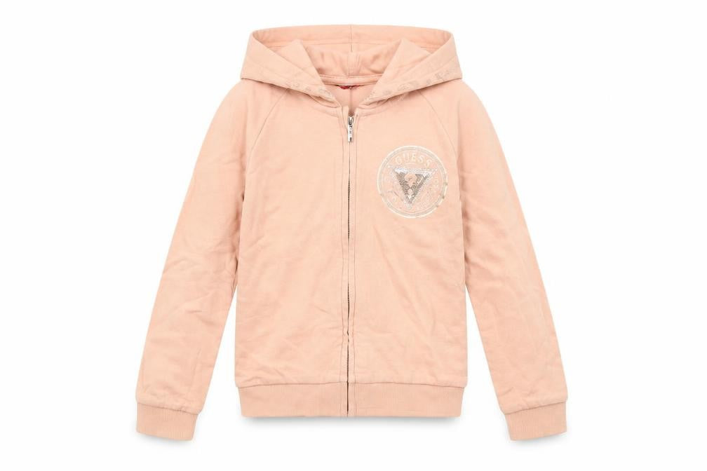 Guess Girls Beige Full Zip Hoodie, Size 6